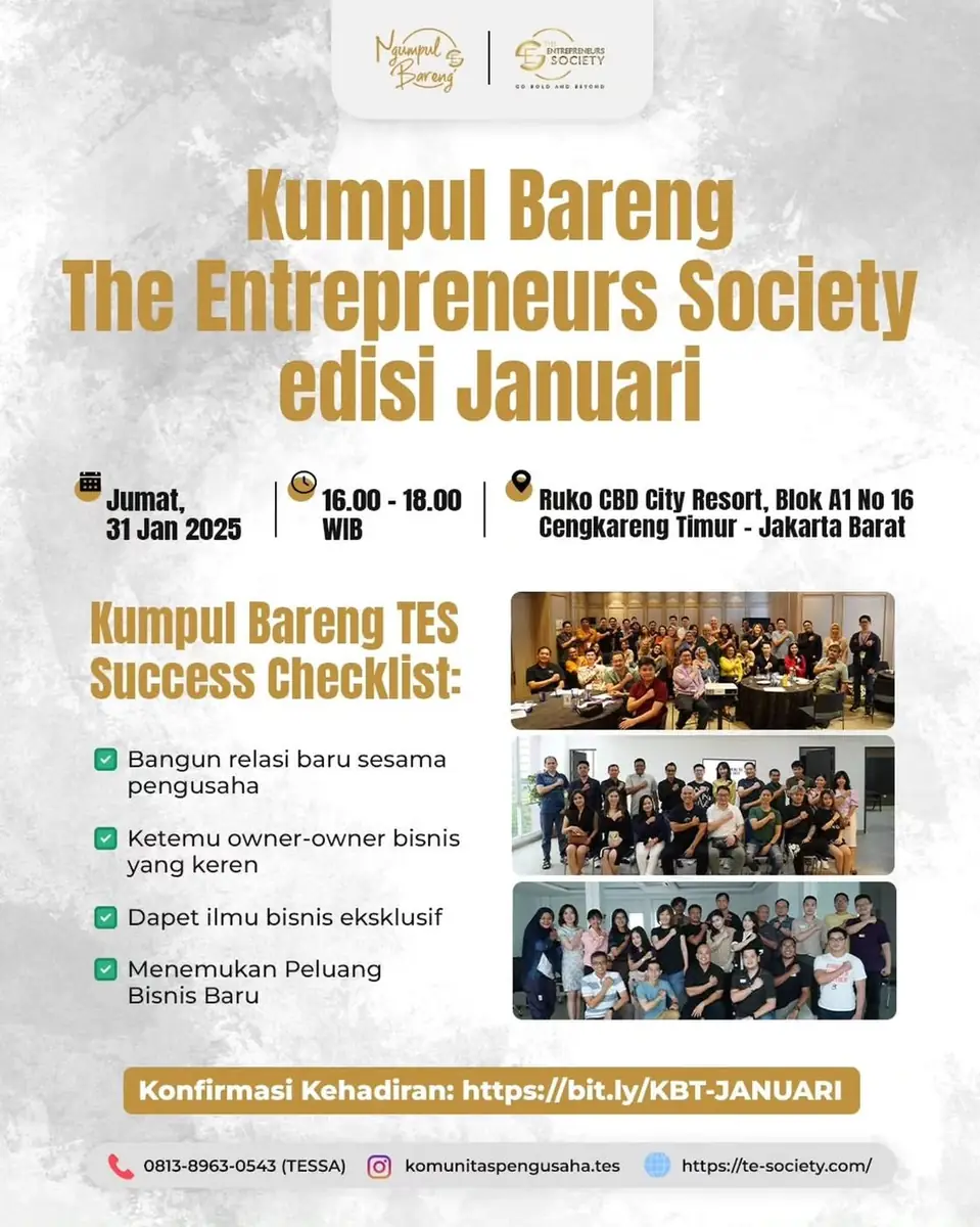 Community & speaking event – Kumpul Bareng The Entrepreneurs Society- Januari 2025! Haloo semuanya! Kumpul Bareng TES…